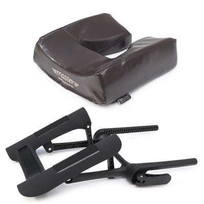 Master Massage Deluxe Adjustable Ergonomic Dream Face Cradle and Ergonomic Dream Face Cushion Pillow with Memory Foam -Face Pillow Set (Black)