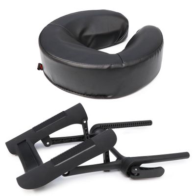 Master Massage Deluxe Adjustable Ergonomic Dream Face Cradle and Universal Face Cushion -Face Pillow Set - Massage Table-Massage Chair Headrest Platform Set (Black)