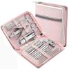 26 Pcs Manicure Set Stainless Steel Nail Clippers Cuticle Nipper Pedicure Care Tool Dead Skin Scissor Cleaning Grooming,Pink view 1