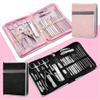 26 Pcs Manicure Set Stainless Steel Nail Clippers Cuticle Nipper Pedicure Care Tool Dead Skin Scissor Cleaning Grooming,Coffee view 3