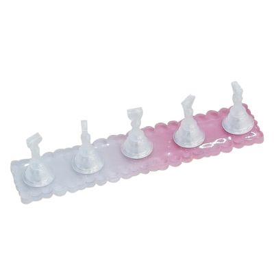 cdar Magnetic Nail Display Stand Fingernail Rest 1 Set Holder with Gradient Color Base Professional Diy Manicure Reusable Art Practice Pink A