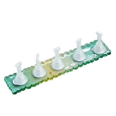 cdar Magnetic Nail Display Stand Fingernail Rest 1 Set Holder with Gradient Color Base Professional Diy Manicure Reusable Art Practice Green B