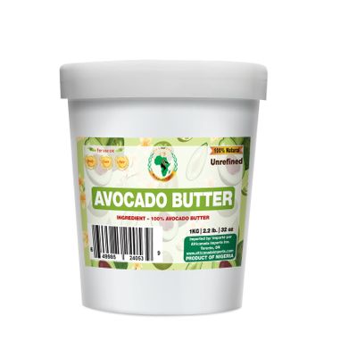Africanada Foods Authentic Raw Avocado Butter | Butter | For DIY Face, Body, Hands | Unrefined | 100% Pure| Organic from Africa | tub