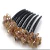 Thai Hair Comb, Hair Comb - 3.5 x 4 Inch, Brown Gold, Bone or Horn, Manual, Adults, Wedding & Evening Occasions, Ornamented along the top of the heading with Stone & Crystal view 4