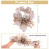 HLTOO 2 Pack Flower Hair Scrunchies, Leaf Elastic Hair Ties, Acrylic Rhinestone Hair Band, Ponytail Holders, Hair Accessories, for Women and Girls, Black and Champagne view 2