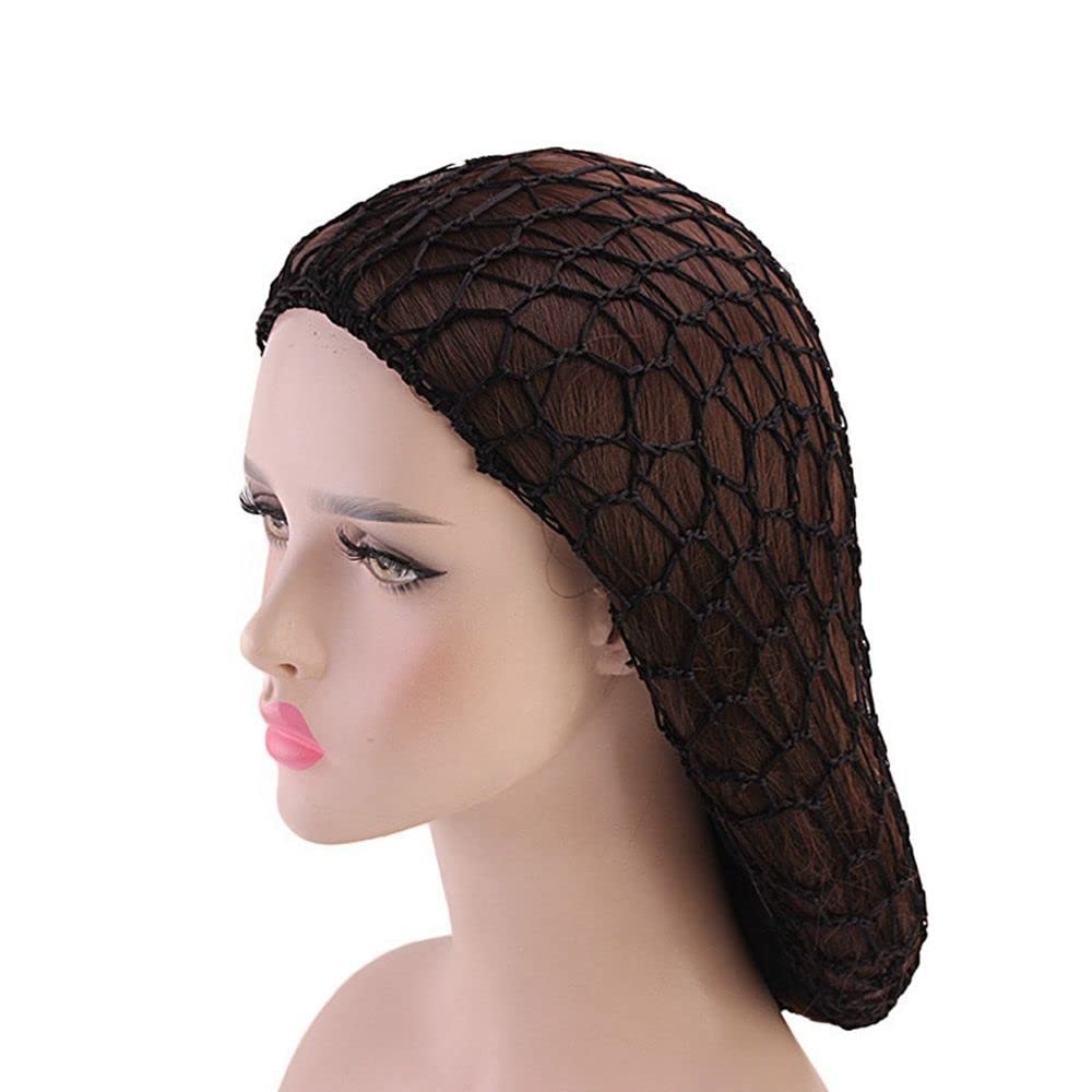 NinthAvenue Basics Mesh Hair Net Rayon Head Bands Crochet Hair Nets Snood Thick Short Long Women Hairnet Hair Accessories for Women Girls(black)