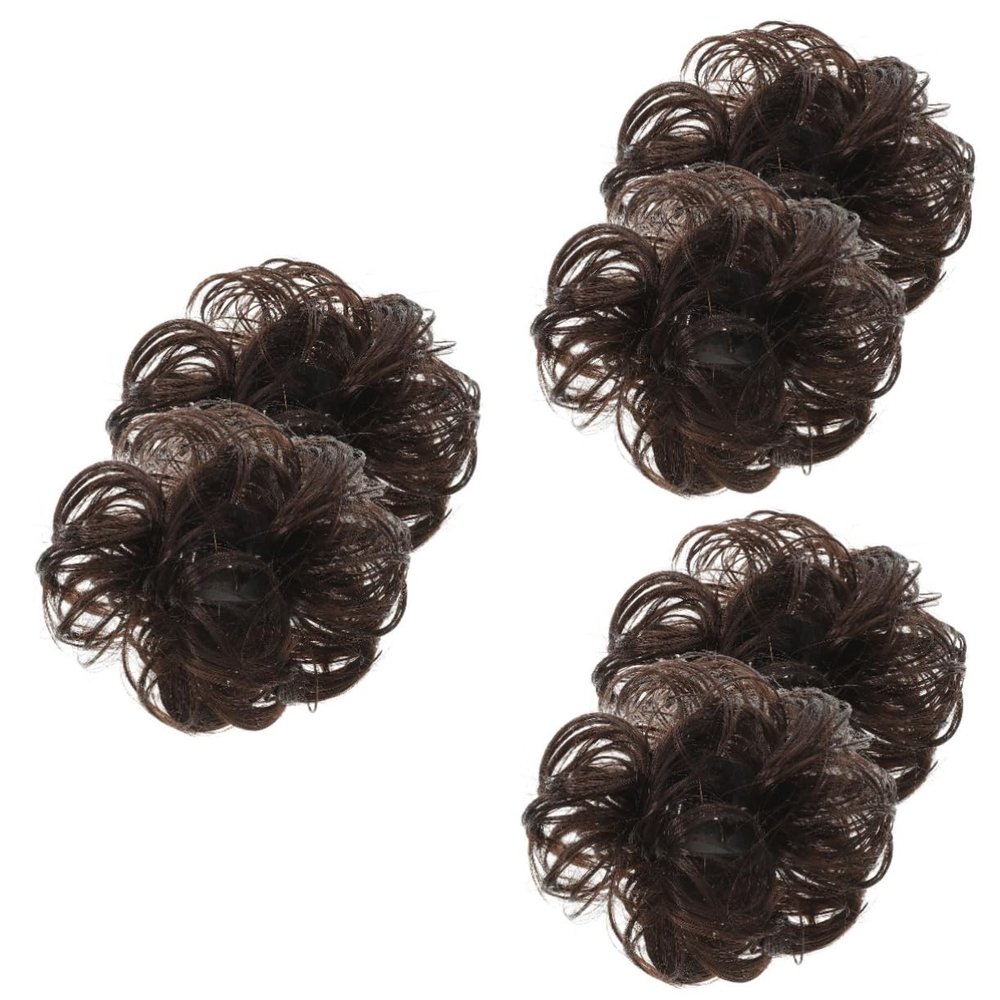 Didiseaon 6pcs Wavy Curly Messy Bun Hair Piece for Women Natural Hair Extensions Clip Easy to Use Updo Accessories Deep