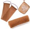 3 Pcs African net Sponge washcloth for exfoliating Body Scrubber Shower Essentials African net Bath sponges Bathing Shower Cloth kit for face, Back view 1