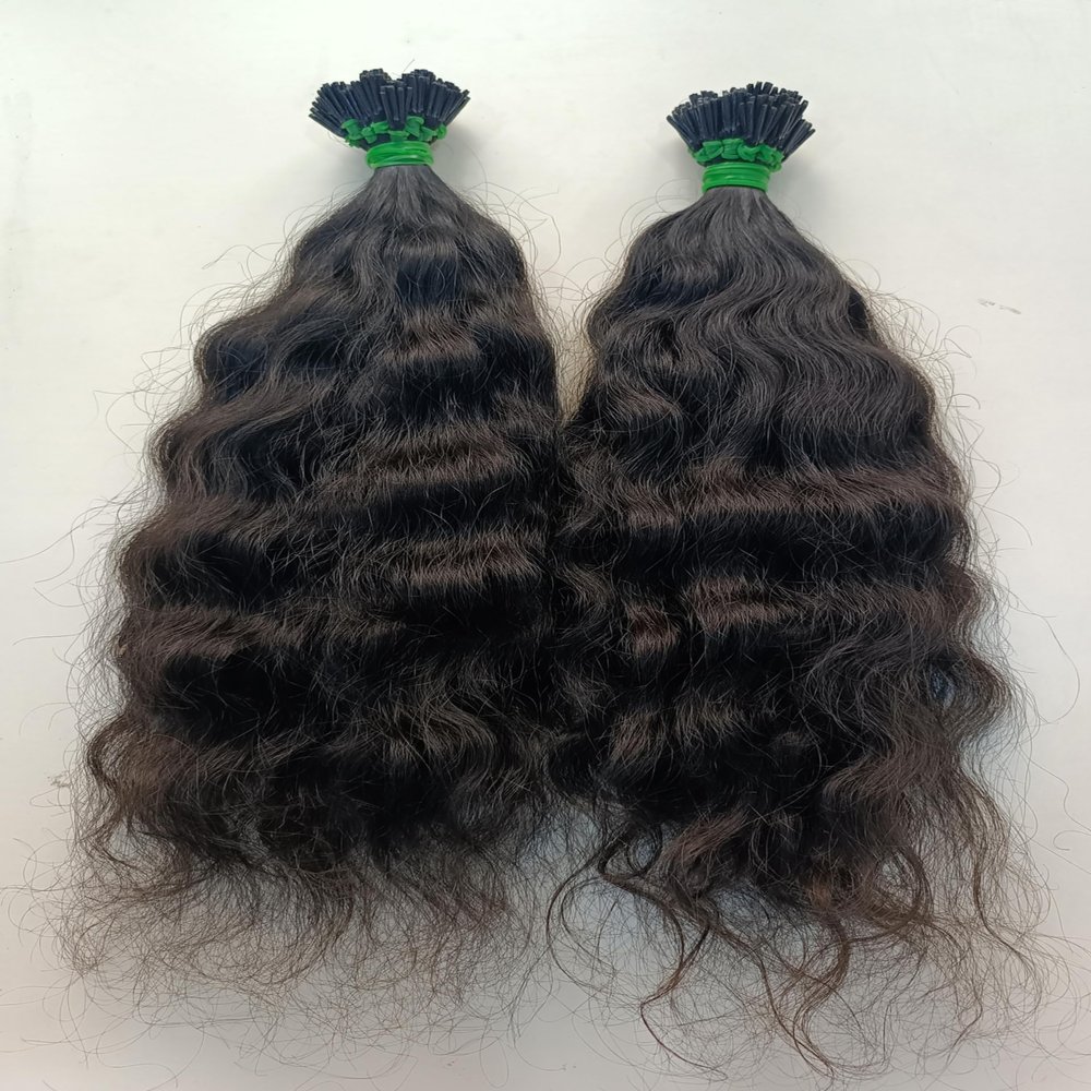 100% Unprocessed Virgin Curly Human Hair Keratin I-Tip V-Tip U-Tip Flat Tip 100g 100 Strands - Natural Black (12 Inches)