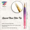 Zane L.A. Nano Fiber Tip Professional Eyelash Extension Tweezers, made with Japanese Stainless Steel, Unique Heart Design (Pink and Purple) view 3