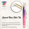 Zane L.A. Nano Fiber Tip Professional Eyelash Extension Tweezers, made with Japanese Stainless Steel, Unique Heart Design (Pink and Purple) view 4