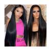 Headband Wig HD Transparent 6x6 Lace Closure Wig Pre-plucked Straight Peruvian Human Hair Wig 14-40 Inch Remy Hair Straight Lace Closure Wigs for Women Glueless Wigs ( Color : 6X6 closure wig 180 dens view 1