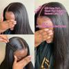 Headband Wig HD Transparent 6x6 Lace Closure Wig Pre-plucked Straight Peruvian Human Hair Wig 14-40 Inch Remy Hair Straight Lace Closure Wigs for Women Glueless Wigs ( Color : 6X6 closure wig 180 dens view 4