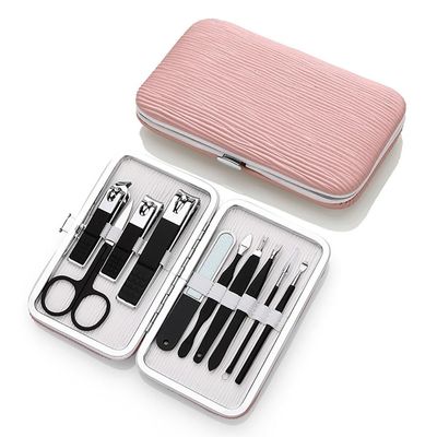 10 Pcs Manicure Set, Manicure Set Nail Clippers Kit, Professional Stainless Steel Nail Care Tools With Pink Leather Travel Case 10 In 1, Nail Care Tools For Travel Home