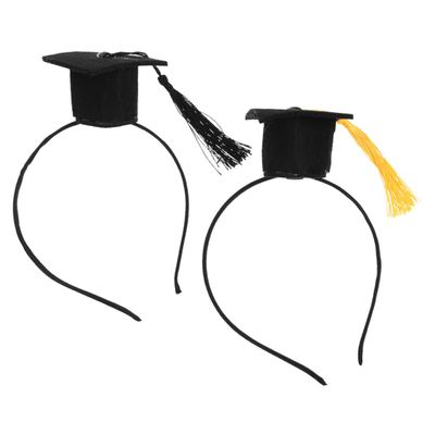 Homoyoyo 2pcs Graduation Headdress Adorable Hairbands Tassels for Party Decorations Comfortable Lightweight for Graduates of All Ages