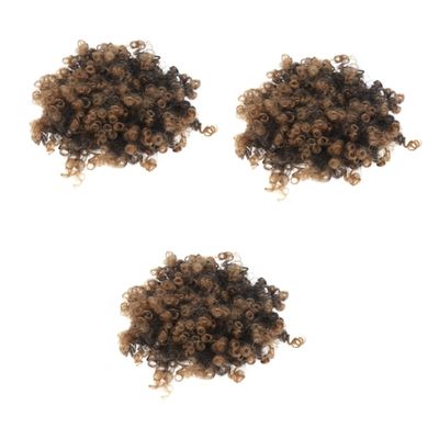 Amosfun 3pcs Caterpillar Wig Fake Hair Bun Clip Hairball Head Accessory for Women Lady Girls