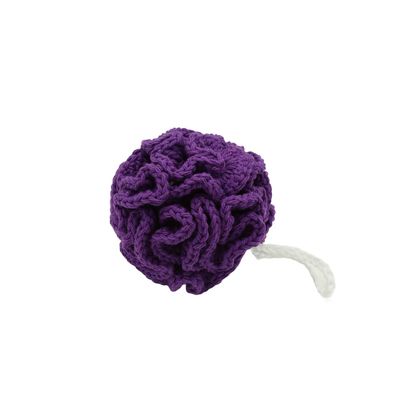 100% Cotton | Body Shower Pouf | Black Currant | Medium Purple with white center