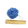 100% Cotton | Body Shower Pouf | Blue Modern | Blue with white center view 2