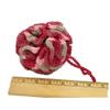 100% Cotton | Body Shower Pouf | Damask Ombre | Red, Pink, Taupe view 2