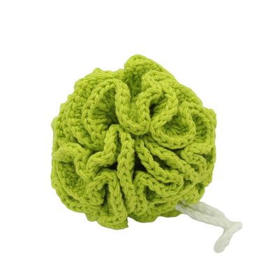 100% Cotton | Body Shower Pouf | Hot Green | Bright Green with white center