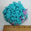 100% Cotton | Body Shower Loopy Pouf | Beach Ball and Blue Mod | Half Blue Modern and Half variegate blue, white lavender view 4