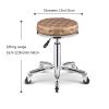 Round Rolling Stool Swivel with Wheels Adjustable Height Seat Multi-Purpose Heavy Duty Wide Seat Drafting Stool Chair for Office Salon Massage Spa Medical Tattoo Beauty (Black) view 2