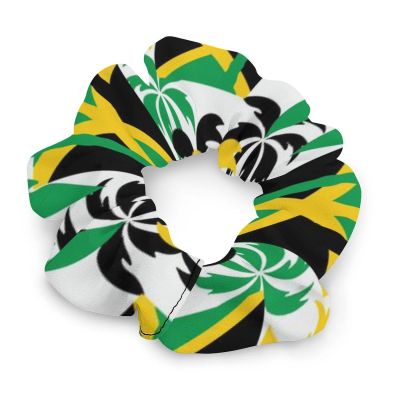 Palm Trees in Jamaica Colors Fashion Hair Ties Scrunchies Soft Elastic Hair Bands Rope Accessories for Girls Women, style