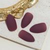 Wine Red Press on Nails Almond Fake Nails Fall Gloss Acrylic Nails Medium with Frosted design Glue on Nails Artificial Nails Full Cover False Nails Reusable Artificial Nails for Women Girls 24Pcs view 4
