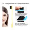 2 double headed eyebrow brushes, makeup and eyebrow trimming tools, eyebrow combs, black soft haired eyebrow combs (yellow) view 3