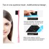 2 double headed eyebrow brushes, makeup and eyebrow trimming tools, eyebrow combs, black soft haired eyebrow combs (pink) view 3