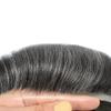 F M FACE MIRACLE NEW YORK Mens Toupee Hair System for Men French Lace Center Mens Hair Replacement System With Poly PU Skin Natural Hairline Toupee for Men7 X9#1B50 Off Black+50% Gray-120% Density view 3