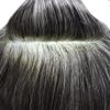 F M FACE MIRACLE NEW YORK Mens Toupee Hair System for Men French Lace Center Mens Hair Replacement System With Poly PU Skin Natural Hairline Toupee for Men7 X9#1B50 Off Black+50% Gray-120% Density view 4