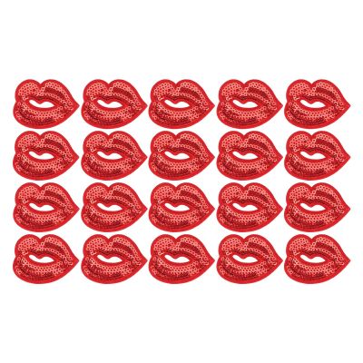 20pcs Lip Shaped Patches - Fashionable and Delicate DIY Self-Adhesive Sew On Patches for Ironing and Decorating Clothes