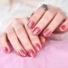 ELEVENAIL Glossy Shiny Peach Red Press On Nails Round Short Nails Salon Women Girls Manicure Glitter Gel Nail Art Tips Fake Nals Reusable Acrylic False Nails Glue On Nails view 1