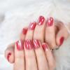 ELEVENAIL Glossy Shiny Peach Red Press On Nails Round Short Nails Salon Women Girls Manicure Glitter Gel Nail Art Tips Fake Nals Reusable Acrylic False Nails Glue On Nails view 4
