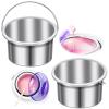 BBTO 2 Pcs Wax Pot Wax Melt Warmer Replacement Inner Pot Liner 14oz Metal Tin 4'' Portable Hair Removal Waxing Bowl Container for 500 ml Hair Removal Machine view 1