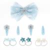 11 Pieces Snow Princess Hair Accessories - Snowflake Hair Clips, Tulle Bow, Glitter Star Elastics by innerspark for Baby, Toddler and Teen Girls view 1