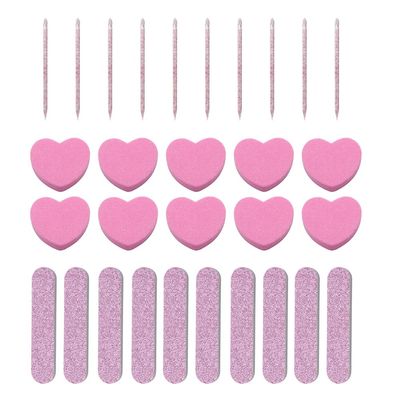 30pcs Small Pink Nail Files Nail Buffer Block Nail Sticks for Nail Art Professional Nail Files Buffers Nail Files Double Sided