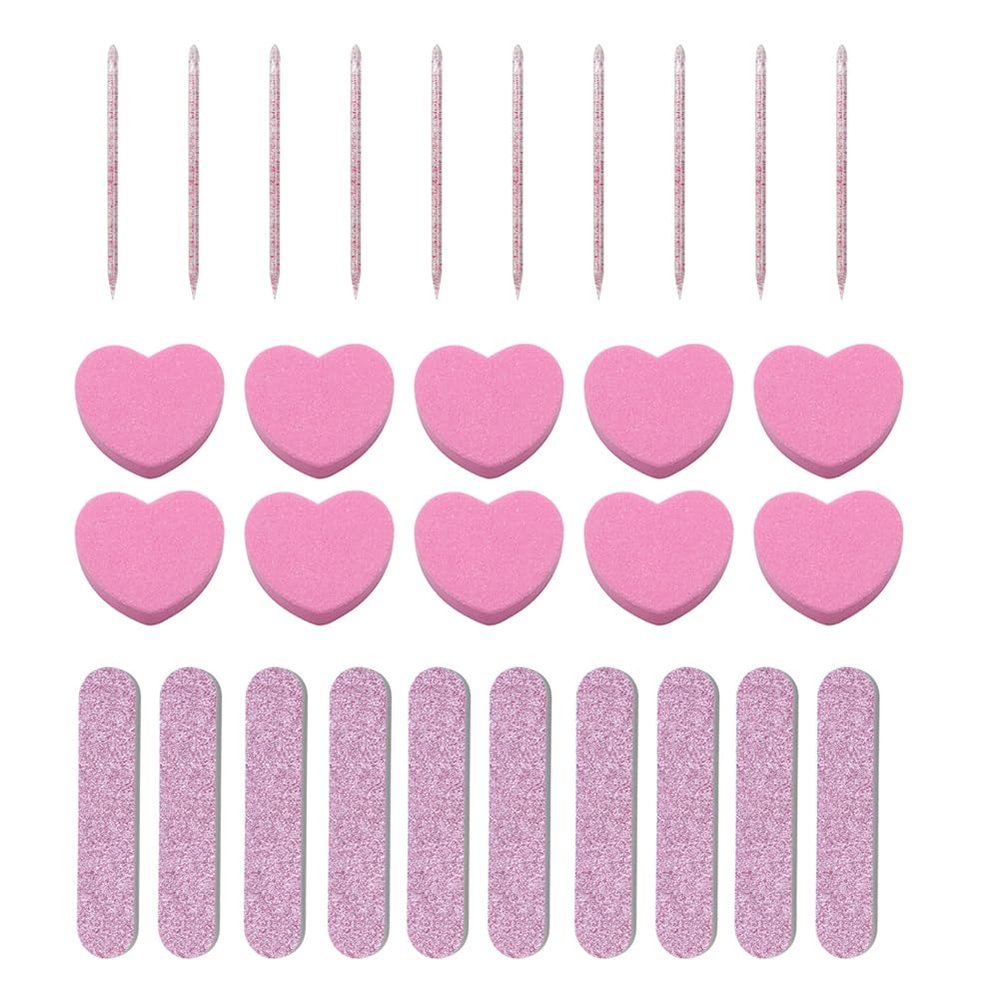 30pcs Small Pink Nail Files Nail Buffer Block Nail Sticks for Nail Art Professional Nail Files Buffers Nail Files Double Sided