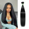 AnJudyReid Straight Hair Bundles 13A Brazilian Virgin Human Hair Bundles Straight 22 Inch 100% Unprocessed Virgin Hair Bundles Natural Black view 1