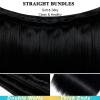 AnJudyReid Straight Hair Bundles 13A Brazilian Virgin Human Hair Bundles Straight 22 Inch 100% Unprocessed Virgin Hair Bundles Natural Black view 2