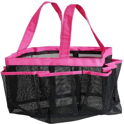 XYWHPGV Portable Caddy with 7 Mesh Storage Pockets, Quick Dry Shower Tote Bag Oxford Hanging Toiletry and Bath Organizer for Shampoo, Conditioner, sooaapps Other Bathroom Accessories, Fuchsia(e62f