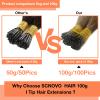 100G/Pack I Tip Human Hair Extensions Highlights Bleach Blonde Straight I Tip Human Hair Extensions Pre #613 Hair Stick Per Strand Blonde (0.5g/Strand, 100g) 16inch view 2