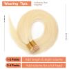 100G/Pack I Tip Human Hair Extensions Highlights Bleach Blonde Straight I Tip Human Hair Extensions Pre #613 Hair Stick Per Strand Blonde (0.5g/Strand, 100g) 16inch view 3