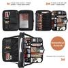 Relavel Large Makeup Organizer Profession Makeup Bag Extra Large Makeup Case with Adjustable Dividers, Adjustable Angle Fixed Belt and Shoulder Strap Plastic Dividers view 4