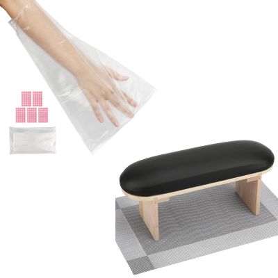 Segbeauty Paraffin Wax Bags for Hands & Feet, 100 Counts Plastic Paraffin Wax Liners & Leather Hand Rest for Nails Tech, Hand Rest Pillow with Nail Cushion, Professional Nail Arm Rest Nail Tech Table