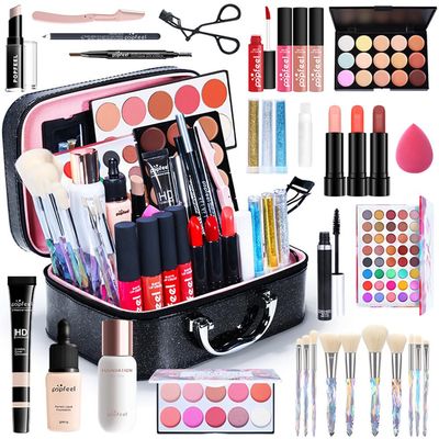 Makeup Kit Multi-Purpose Full Kit Professional Makeup Sets for Women Girls Teenagers Beginner Portable Cosmetics Set for Mothers Day with Lipsticks Eyebrow Pencil Brushes Lip Gloss 34Pcs