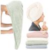 ROLSHOL Extra Large 4 Pack Microfiber Hair Towel Wrap for Women Super Absorbent & Quick Dry Hair Drying Towels with Button, Hair Turbans for Curly Hair Long & Short Hair - Anti-Frizz view 1