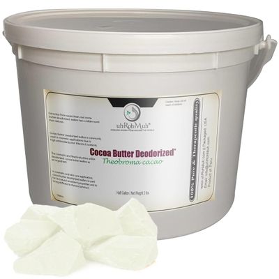 Cocoa Butter Deodorized Wafers || Pure & Natural || Refined & Deodorized || Peru - Half Gallon (Net Wt: 0.9kg/2lb)