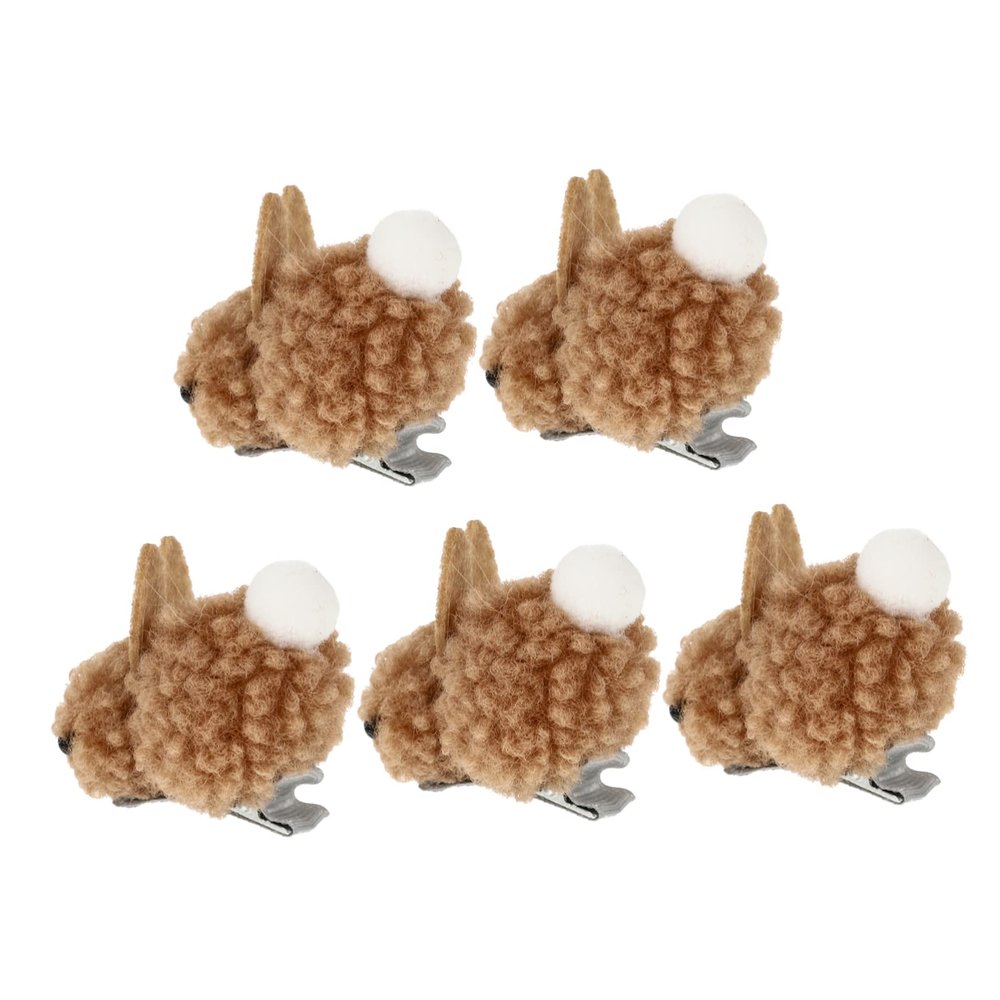 WOFASHPURET 5pcs Plush Bunny Barrettes Hair Accessories for Girls Cute Hairpins for Daily Wear for Parties and Costumes Adorable Plush Hair Clips for Women and Boys and Girls
